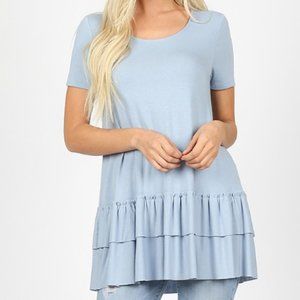 Blue Ruffled Top